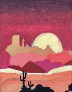 Original Arizona Autumn Sunset Desert 4 GG – 8” x 11” Canvas Painting
