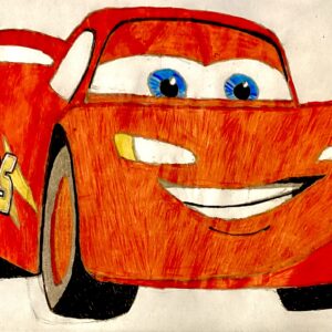 Original Lightning McQueen Cars GG - 9” x 12” Colored Pencil