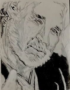 Original Singer Kenny Roger’s GG - 9” x 12” Charcoal