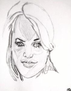 Original Singer Songwriter Carrie Underwood GG - 8.5” x 11” Colored Penci