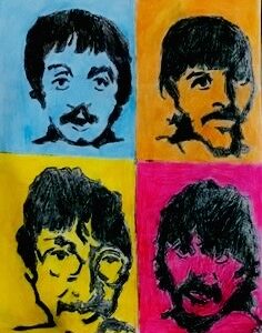 Original The Beatles In Autumn Colors GG - 9” x 12” Colored Pencil