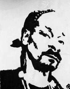 Original Singer Snoop Dogg GG - 8” x 11” Black & White Painting