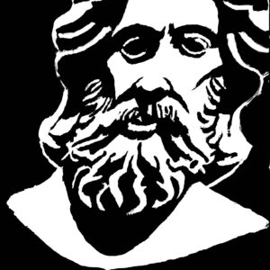 Original Michelangelo 2 GG - 9” x 12” Black & White Painting