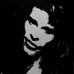 Original Singer Bon Jovi GG - 8” x 11” Black & White Colored Pencil