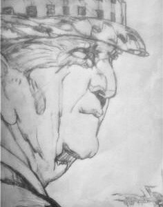 Original Old Alabama Coach Bear Bryant 2 GG - 8” x 11” Pencil