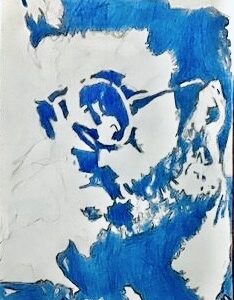 Original Singer Songwriter George Michael In Blue GG - 9” x 12” Colored Pencil