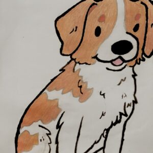 Original Brittany Mix 5 GG - 9” x 12” Colored Pencil & Painting