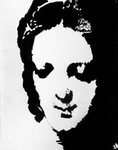 Original Oldies Lady In Wig GG - 9” x 12” Charcoal