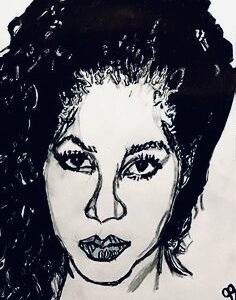 Original Singer Songwriter Toni Braxton 2 GG - 8” x 11” Black & White Colored Pencil