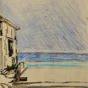 Original Destin Beach FL Side Water View From Condo GG - 9” x 12” Colored Pencil