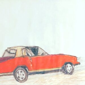 Original Old Autumn Mahogany Lincoln GG - 9" x 12" Colored Pencil