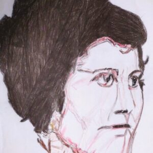 Original Elvis Presley's Aunt Retha Smith Loyd GG - 9" x 12" Colored Pencil