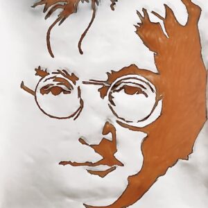 Original The Beatles Lead Singer John Lennon In Autumn Brown GG - 9” x 12” Colored Pencil