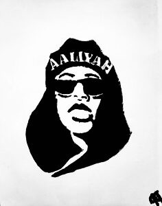Original Singer Songwriter Aaliyah GG - 8.5” x 11” Black & White Painting