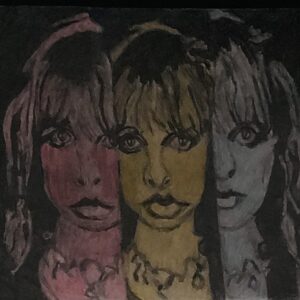 Original Fleetwood Mac Lead Singer Songwriter Stevie Nicks In Autumn Colors GG - 9” x 12” Colored Pencil