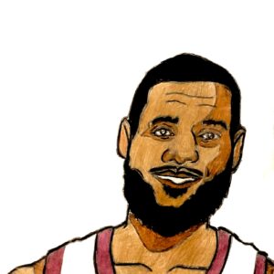 Original Basketball Star LeBron James GG - 9” x 12” Colored Pencil