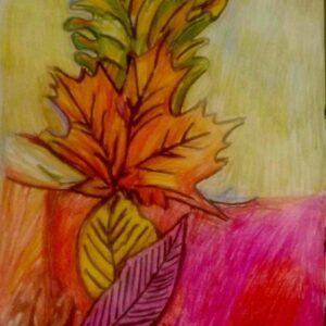 Original Autumn Holiday Decor 44 GG - 9" x 12" Colored Pencil