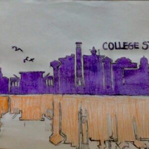 Original College Station City Skyline GG - 8" x 11" Colored Pencil