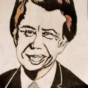 Original Jimmy Carter GG - 12" x 9" Colored Pencil