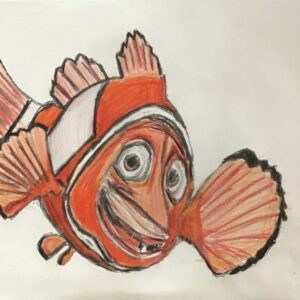 Original Nemo's Dad Marlon GG - 9" x 12" Colored Pencil