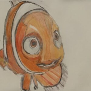 Original Nemo's Mother Coral GG - 9" x 12" Colored Pencil