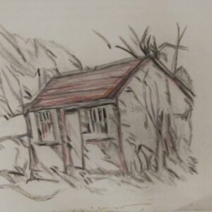 Original Oklahoma Country Old Barn GG - 9" x 12" Colored Pencil