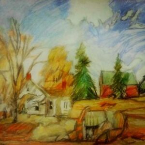 Original Autumn Wonderland GG - 8" x 11" Colored Pencil