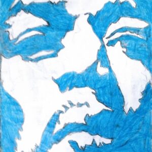 Original Singer Jimi Hendrix Turquoise GG - 12" x 9" Colored Pencil