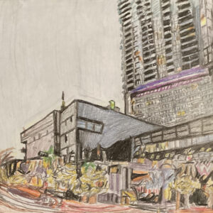 Original Downtown Austin ACL Moody Theater GG - 8" x 11" Colored Pencil