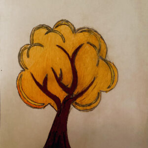 Original Autumn Maple Tree 20 GG - 8" x 11" Colored Pencil