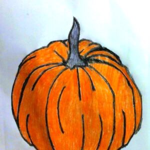 Original Autumn Harvest Pumpkin GG - 8" x 11" Colored Pencil