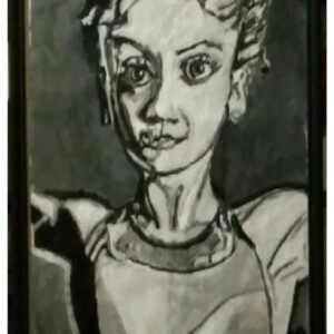 Original USA Gymnastics Laurie Hernandez GG - 11” x 14” Black & White Painting