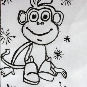 Original Character Boots GG – 8″ x 11″ Black & White Painting