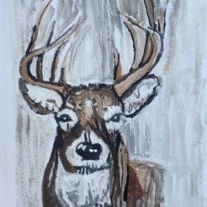 Original Cute Buck Deer GG - 12" x 9" Painting