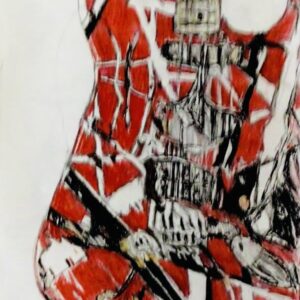 Original Eddie Van Halen Guitar GG - 9” x 12” Colored Pencil