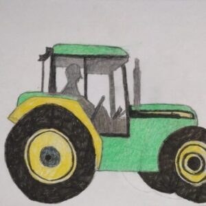 Original John Deere Tractor GG - 8” x 11” Colored Pencil