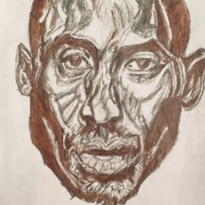 Original LA Lakers Basketball Star Kobe Bryant In Brown GG - 8" x 11" Colored Pencil