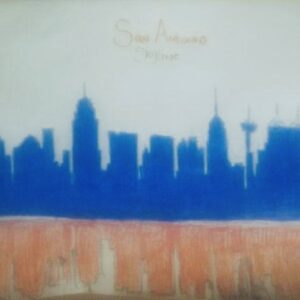 Original San Antonio City Skyline In Jesus’s Will GG - 8” x 11” Colored Pencil