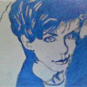 Original Singer Songwriter Martina McBride In Blue GG - 9" x 12" Colored Pencil