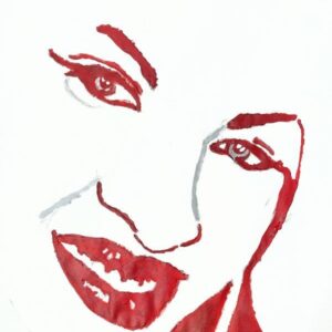 Original Singer Songwriter Selena In Crimson GG - 8.5” x 11” Painitng
