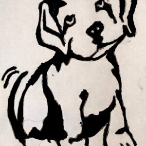 Original Small Golden Retriever GG – 8″ x 11″ Art Ink & Pencil