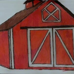 Original Old Autumn Barn 96 GG - 9" x 12" Colored Pencil