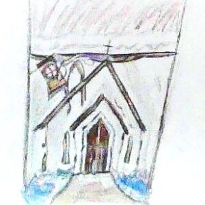 Original Country Old Church GG - 9" x 12" Colored Pencil