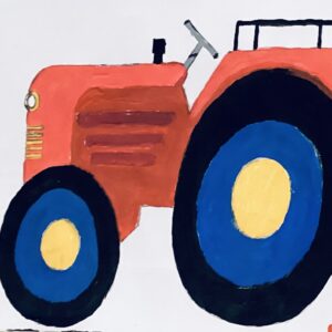Original Old Country Autumn Michigan Tractor GG - 9” x 12” Painting