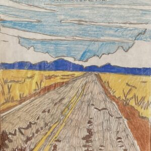 Original Country Hill View Of Texas USA GG - 8" x 11" Colored Pencil