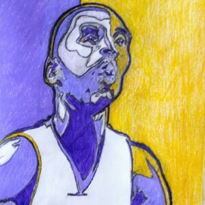 Original La Lakers Kobe Bryant GG - 8" x 11" Colored Pencil