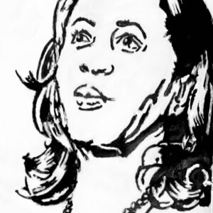 Original Kamala Harris Black & White GG - 9” x 12” Painting