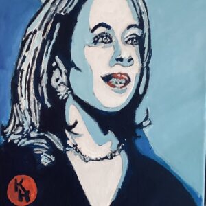 Original Kamala Harris In Positive Christian Heart & Angel GG - 11” x 14” Canvas Painting