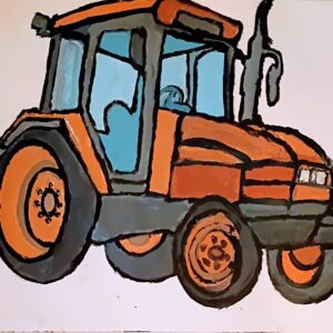 Original Old Alabama Autumn Tractor GG - 9" x 12" Paint