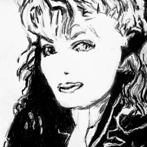 Original Singer Songwriter Wynonna Judd GG - 8" x 11" Black & White Colored Pencil